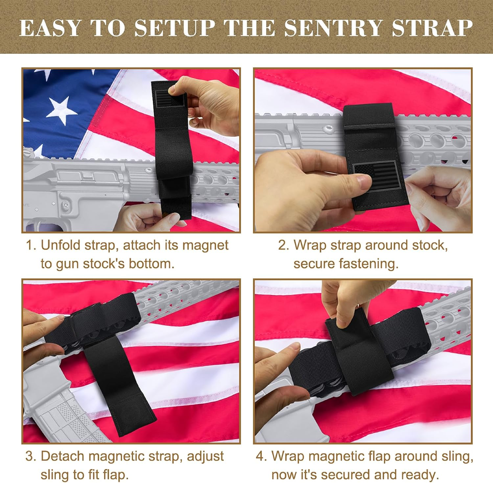 Sentry Strap with Larger-Sized Magnet Magnetic Rifle Sling Strap Adjustable