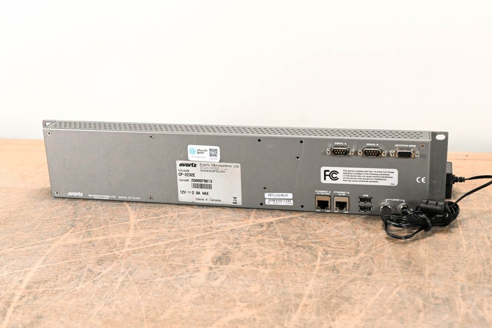 Evertz CP-2232E 2RU Advanced System Control Panel with 32 LCD Buttons CG01CPK
