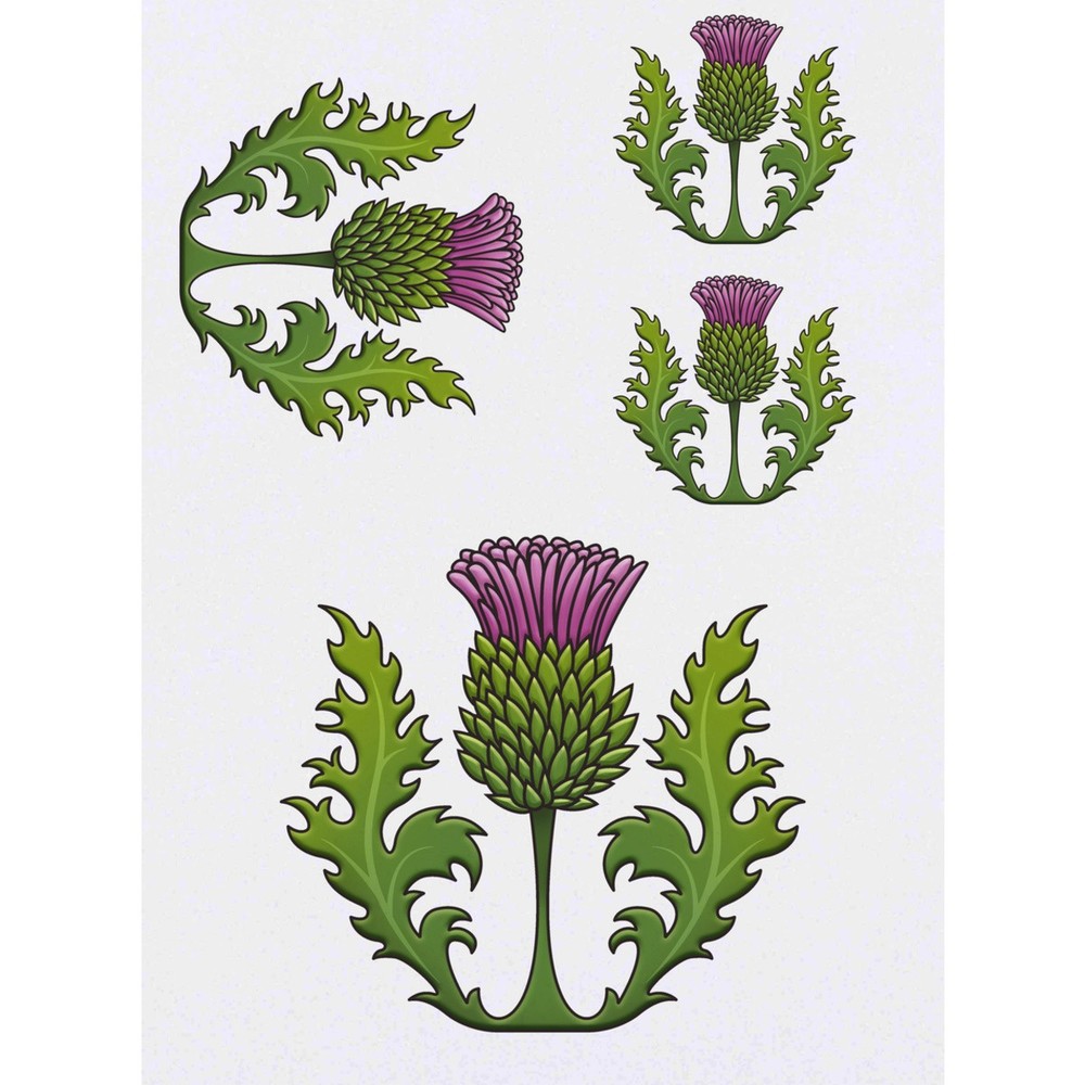 4 x 'Thistle' Temporary Tattoos / Transfers (TO00007490)