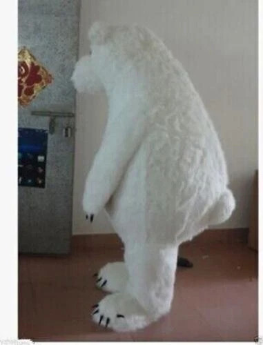 Polar Bear Mascot Costume Suit Adult Halloween Fancy Dress