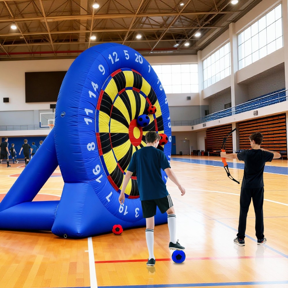 Wellcomer 10FT Inflatable Dartboard Soccer & Archery Target Game