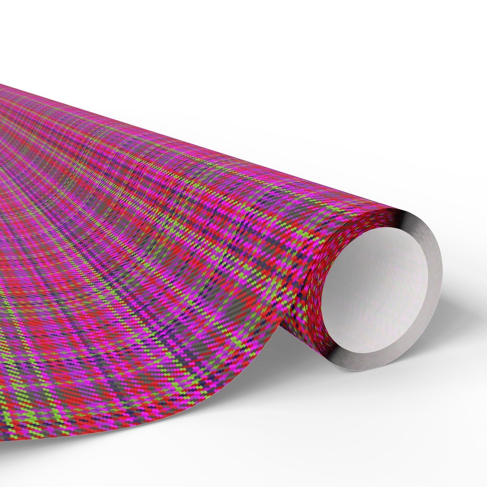 Pink Plaid Wrapping Paper | Bright Check Pattern Holiday Wrap