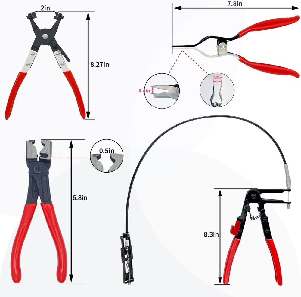 Hose Clamp Pliers 4PCS Spring Clamp Remover Tool New
