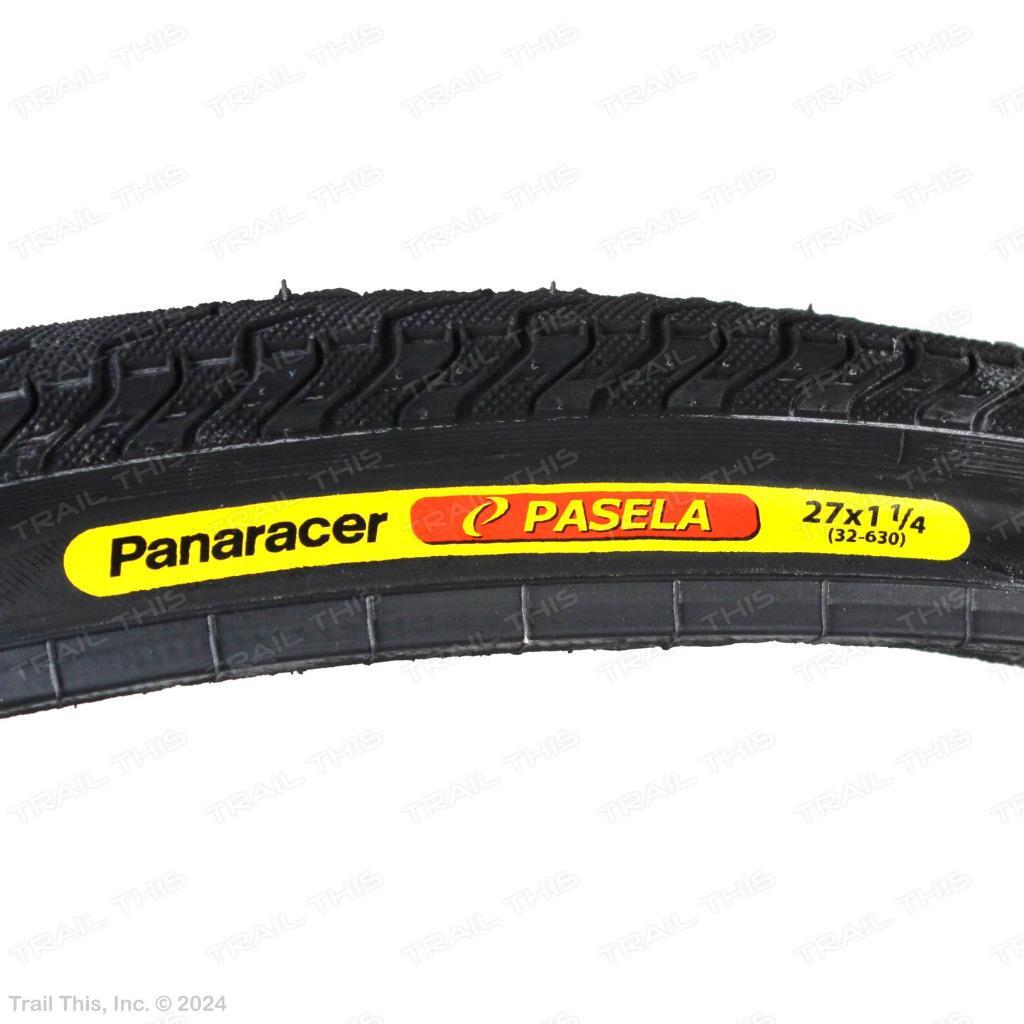 2-Pack Panaracer Pasela Blackwall 27x1-1/4" Road Bike Tires Wire Bead - Black