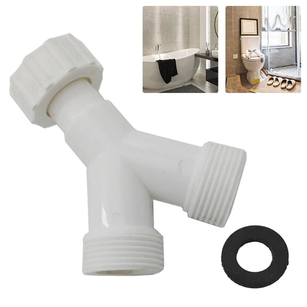 Dishwasher Washing Machine Y Tee Connector Adapter Double Inlet Junction Split