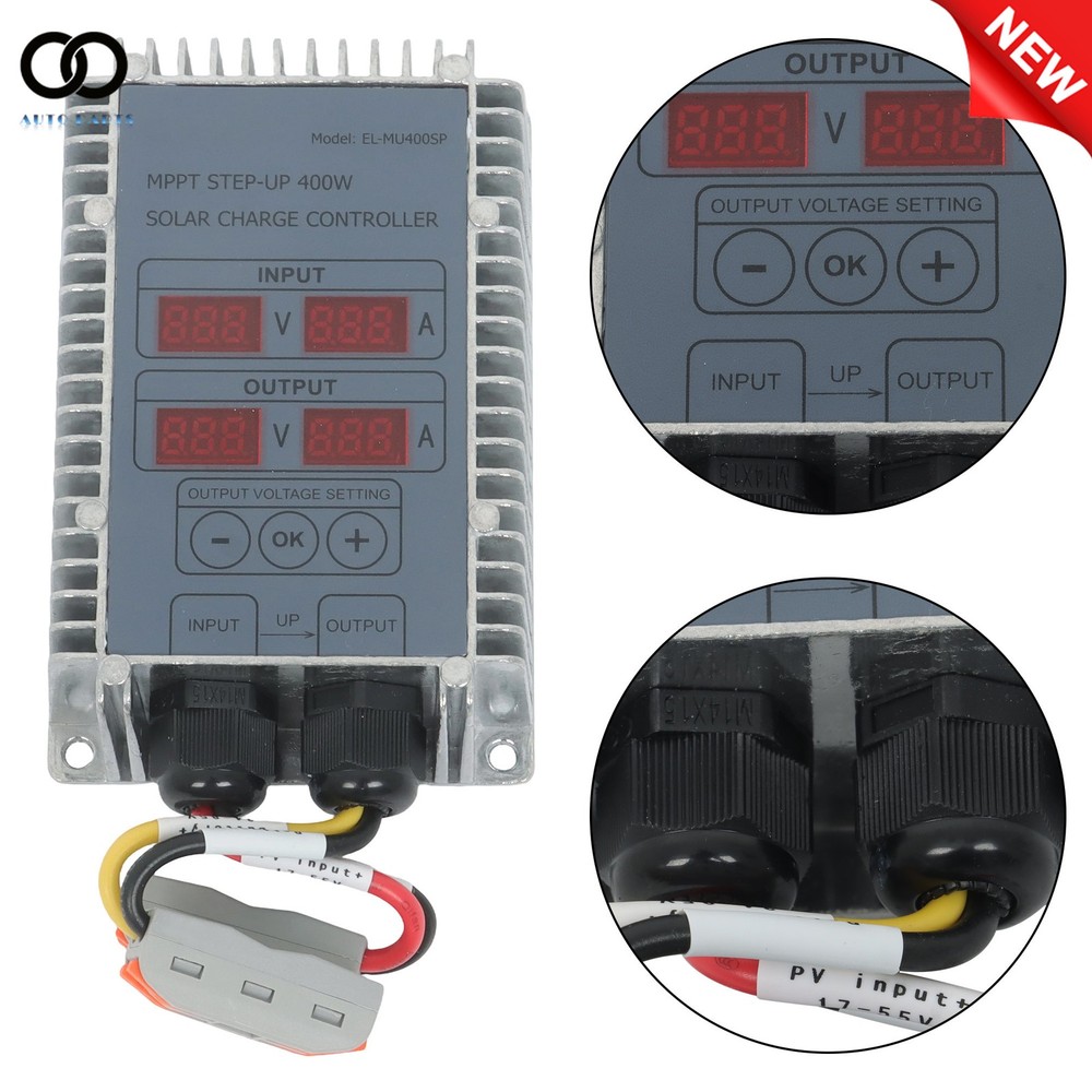 Solar Battery Charge Controller Boost MPPT 24-85V LED Display Adjustable 400W