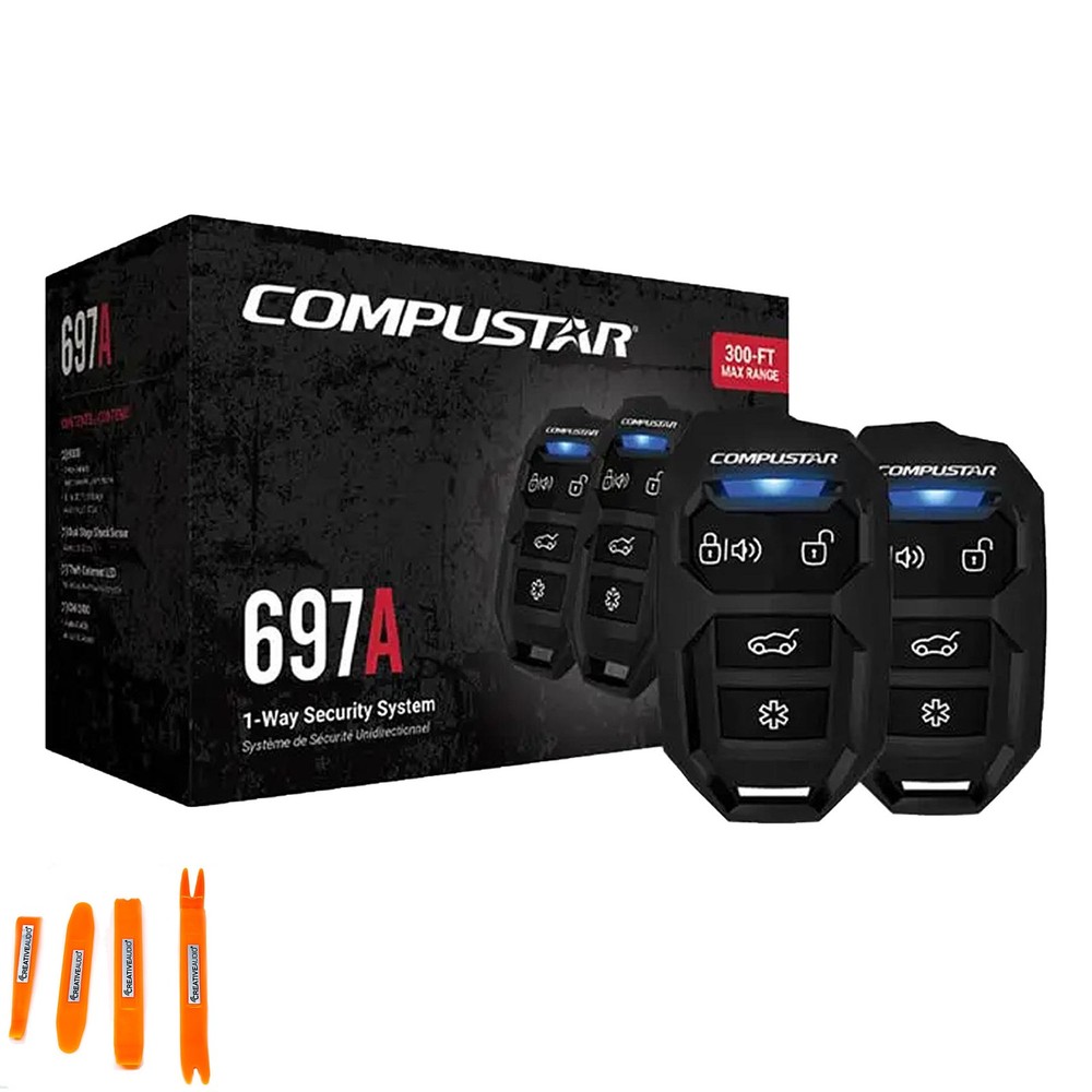 Compustar CS697-A 1-Way 200' Alarm + 4 Code DA1 Door Lock Actuators