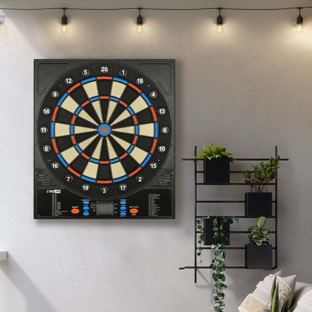 Cyeelife PRO Square Electronic Scoring Dartboard with 12pcs Soft darts set