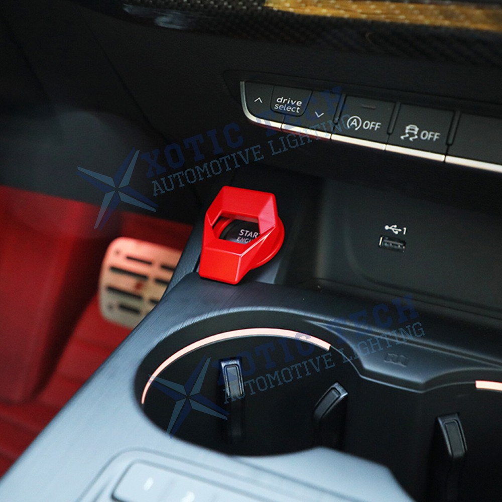 Gloss Red Engine Start Stop Push Button Switch Decor Cover Trim Car Accessories