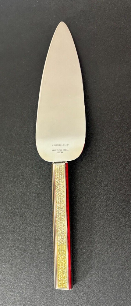 Gorham "Razzle Dazzle" Clear Dessert Set (Cake Knife & Server) Stainless Steel