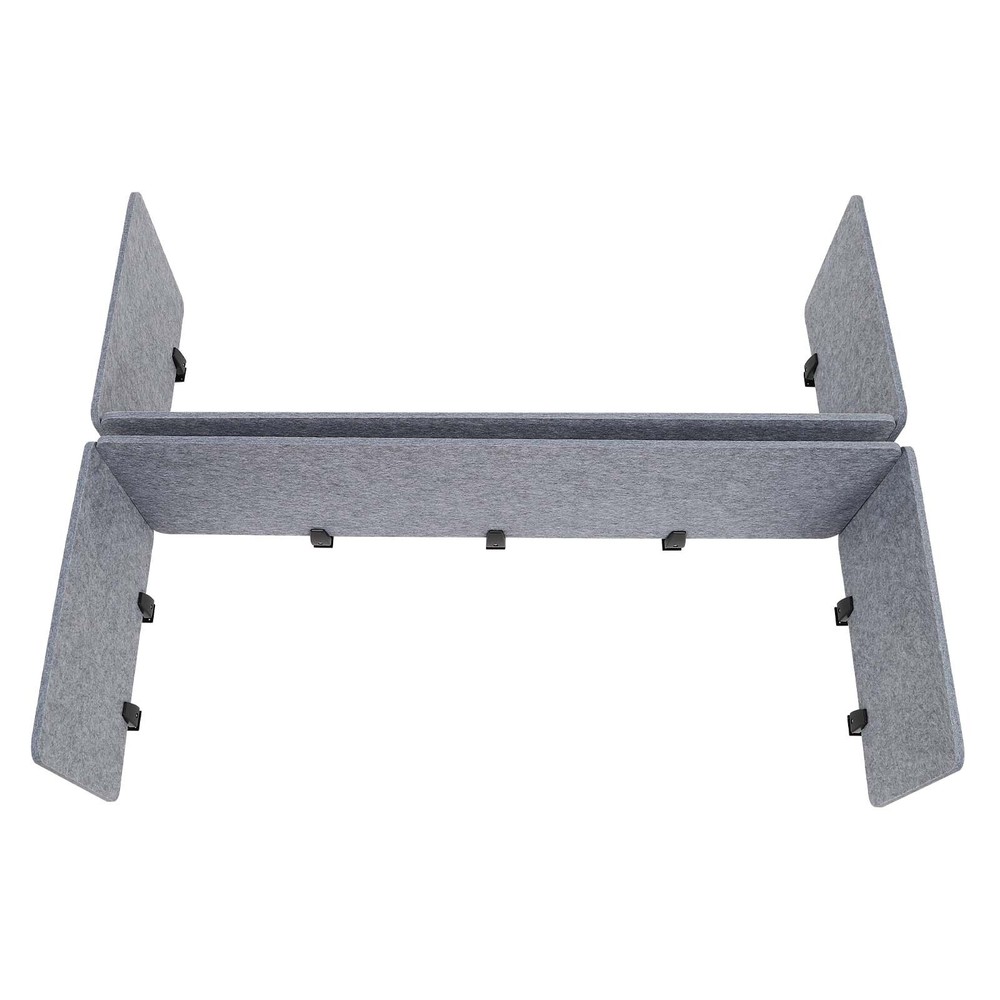 Stand Up Desk ReFocus Raw Clamp-On Acoustic Tabletop Divider Privacy Panel Grey