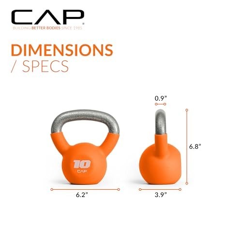 Cast Iron Kettlebell - Coated Finish, Single & Set Options, Multiple Weights Ava