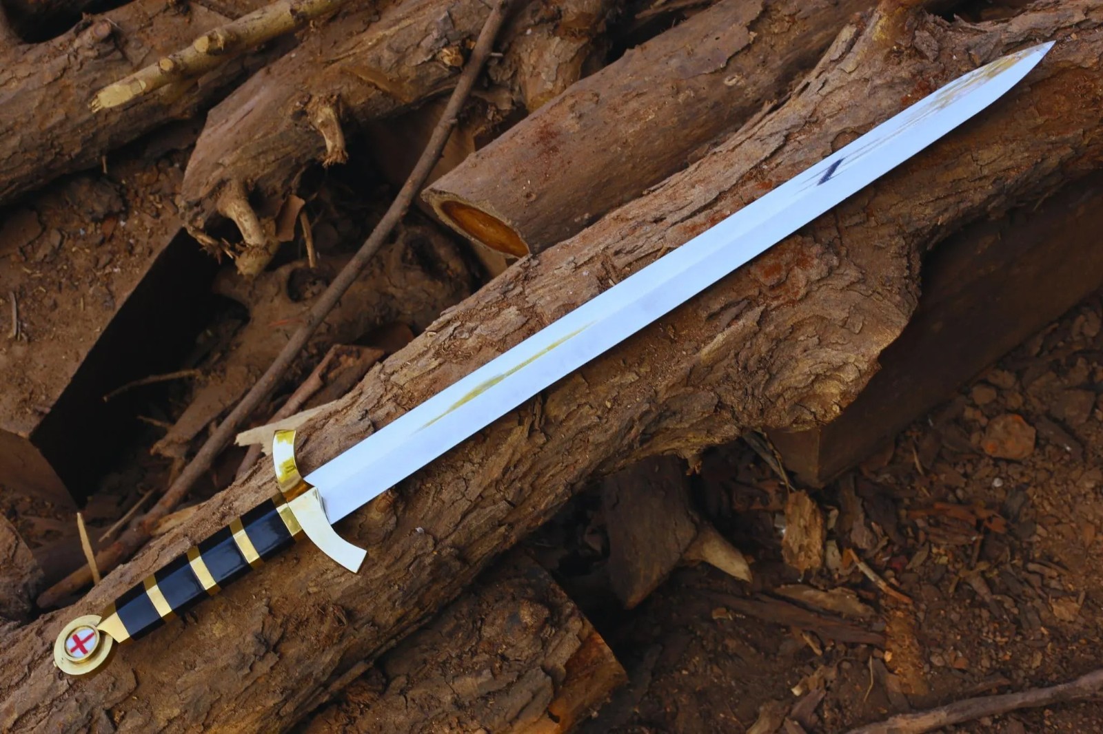 Handmade Templar Sword | Medieval Crusader Knight Replica Sword w/ Scabbard 39"