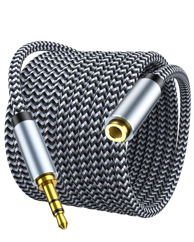MORELECS Headphone Extension Cable 10ft - Aux 3.5mm 10ft, Grey