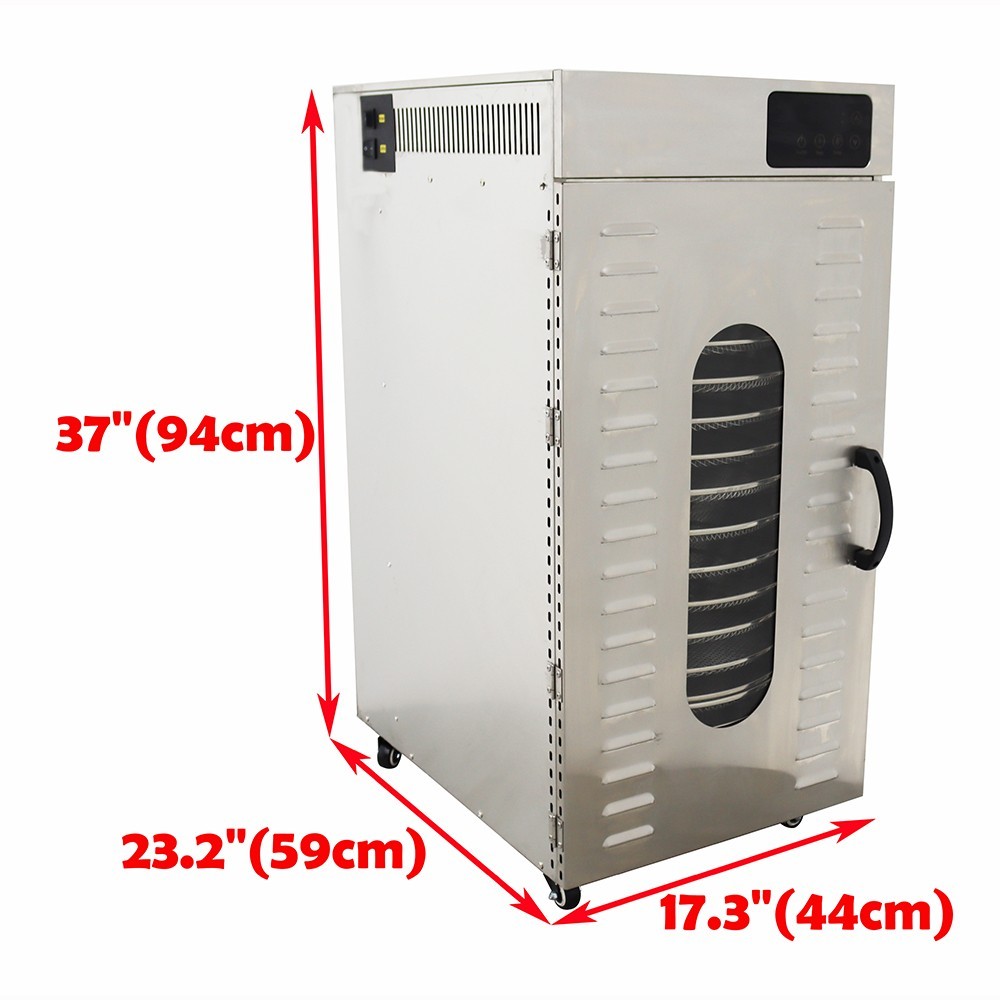 110V 16 Layers Rotary Dryer Fruit Vegetable Drying Machine Temp&Time Adjustable