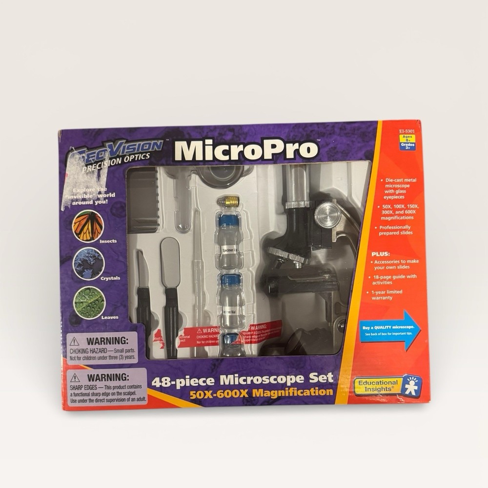 GEOVISION MICROPRO 48 PIECE MICROSCOPE LAB SET w/ Instruction Guide