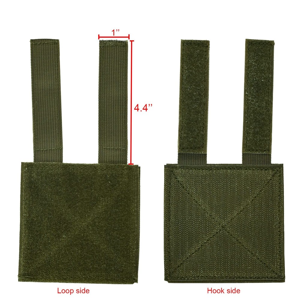 2Pack Molle Patch Panel Hook&Loop Adapter for DIY 4''x4'', Green