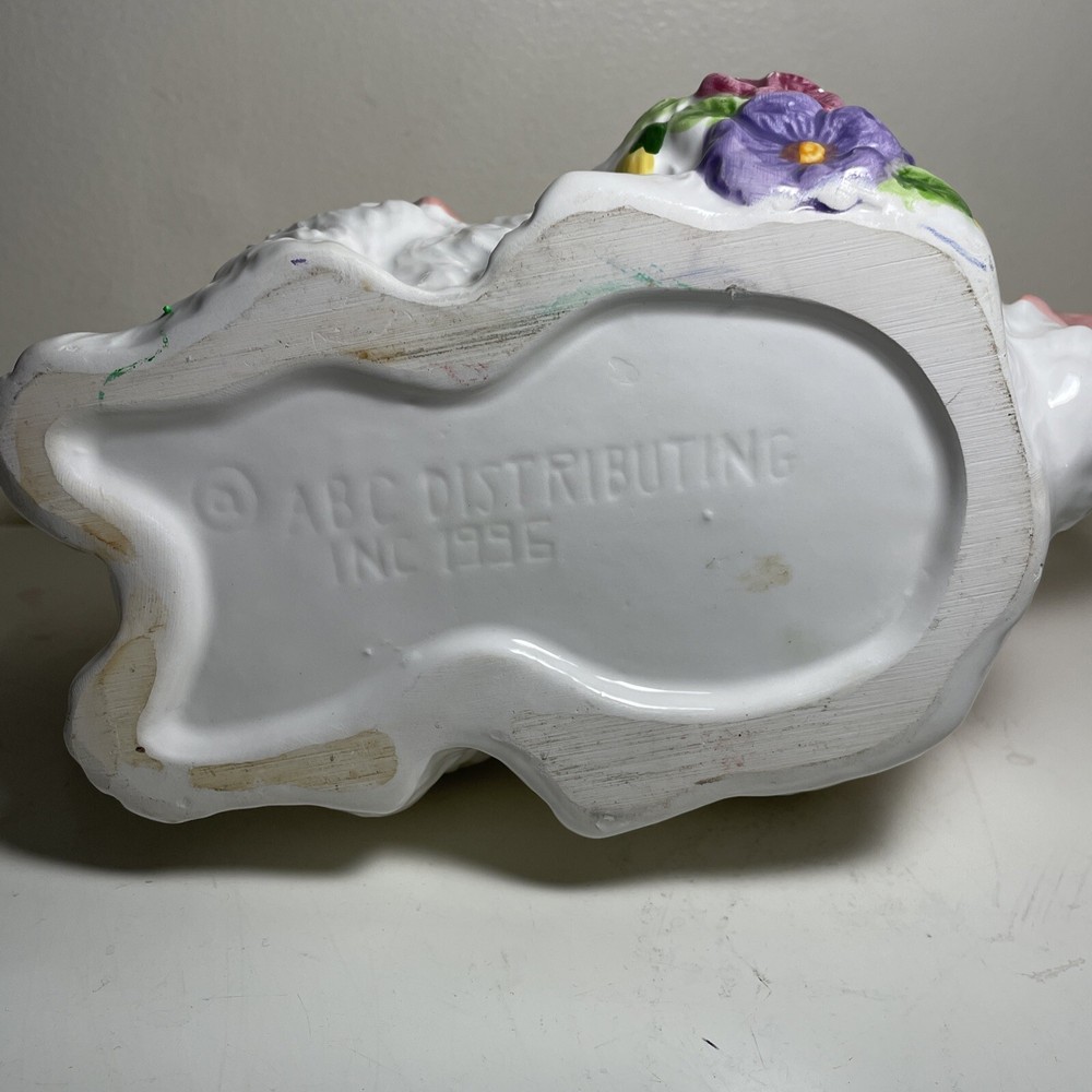 ABC Distributing Rabbit Easter Bunny Spring Teapot 1996 *FLAWS *