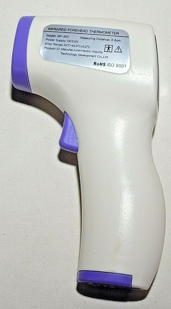 Infrared Forehead Thermometer ROHS Model GP-300 W/ Memory, Digital & Light