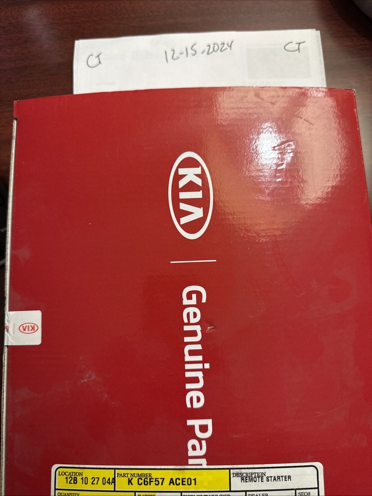 Kia Remote Start, Push Button Start Model Kia Part No.: C6F57ACE01