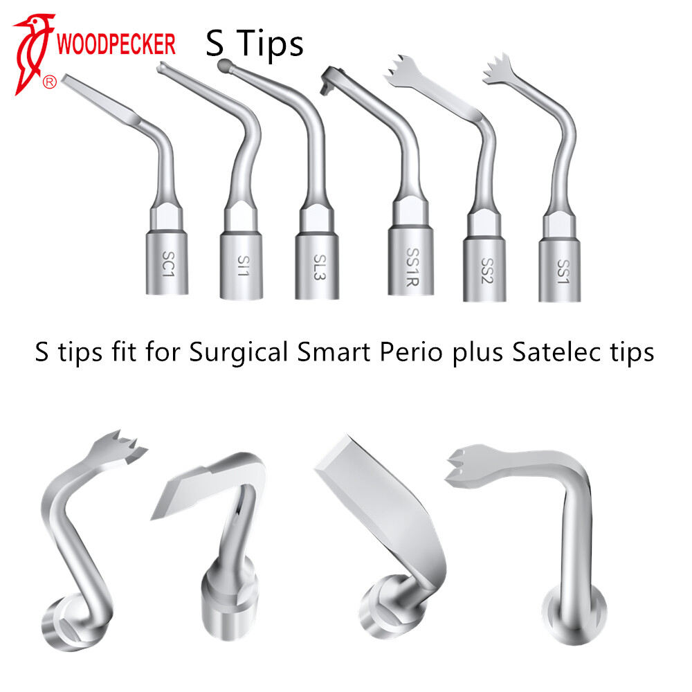 Woodpecker Piezosurgery Tips S Tips for Surgic Smart & Satelec Handpiece SS1 SL1