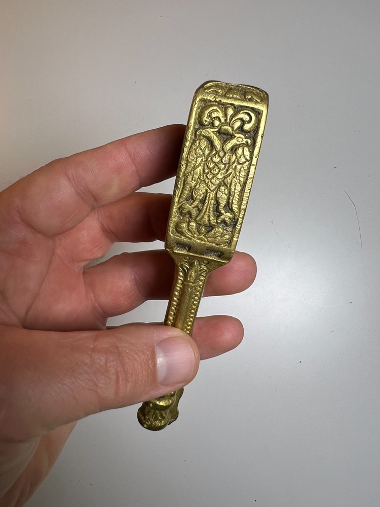 Antique Brass Nutcracker Austro-Hungarian Double-Headed Eagle Ornate Nut Cracker