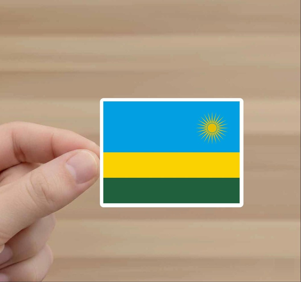 Rwanda Flag Stickers | 2-piece Decal Set (Various Sizes)