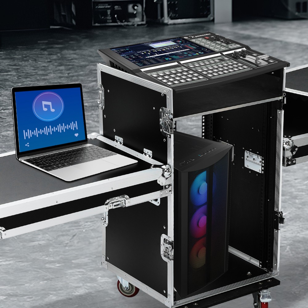 16U DJ Road Case Flight Case Tilted Mixer Stand & Work Table,Studio Rack Cabinet