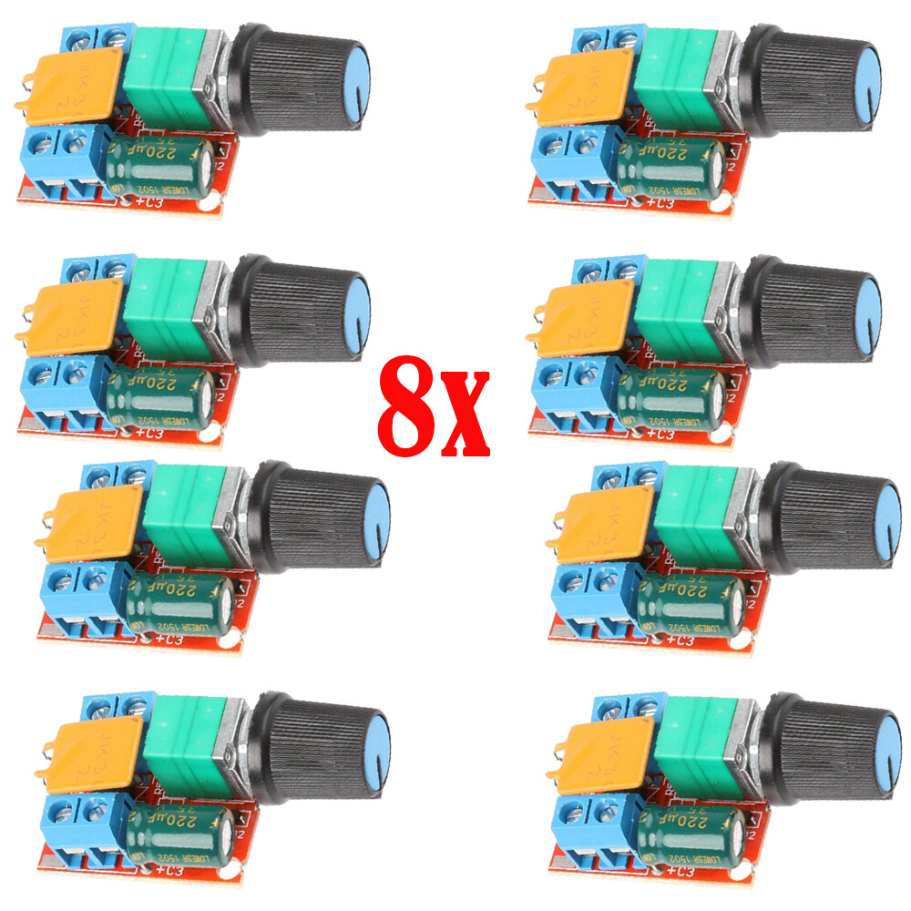 8PC Mini Dc Motor PWM Speed Controller 3v-35v Speed Control Switch LED Dimme