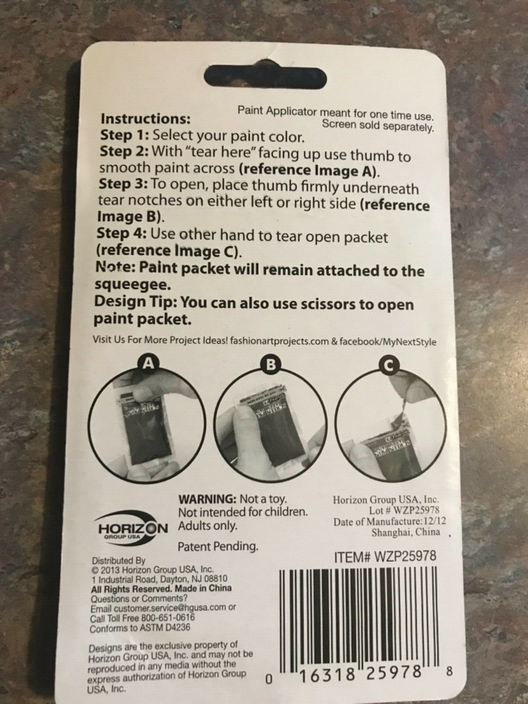 3 packsScreen Print Fabric Paint and applicator PURPLE