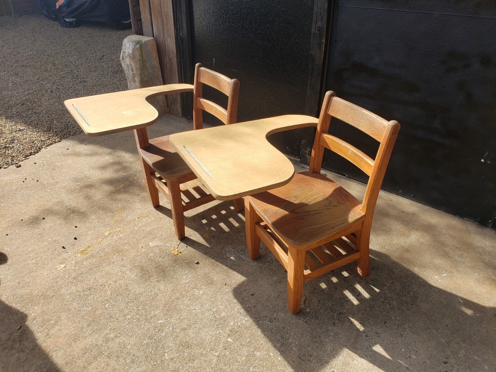 2 Vintage School Desks