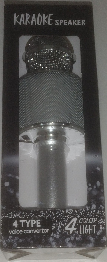 Wireless Karaoke Microphone Bluetooth Speaker LED Lights USB Handheld Mic