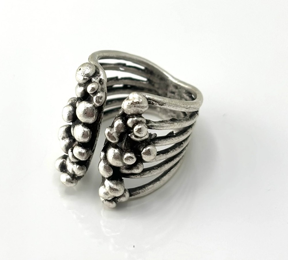 Handmade Brass Ring In Silver Plated - 6867