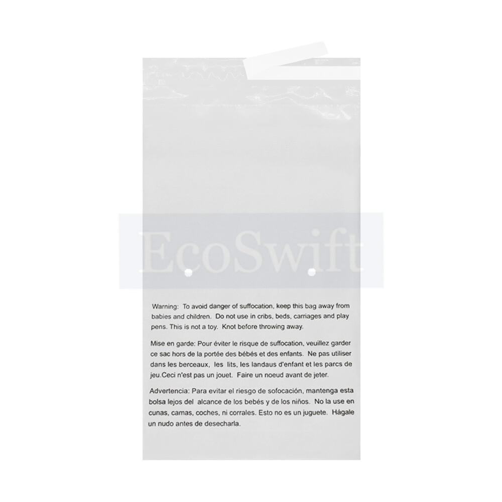 1-10000 12x17 EcoSwift Self Seal Suffocation Warning Clear Poly Bags Free Ship