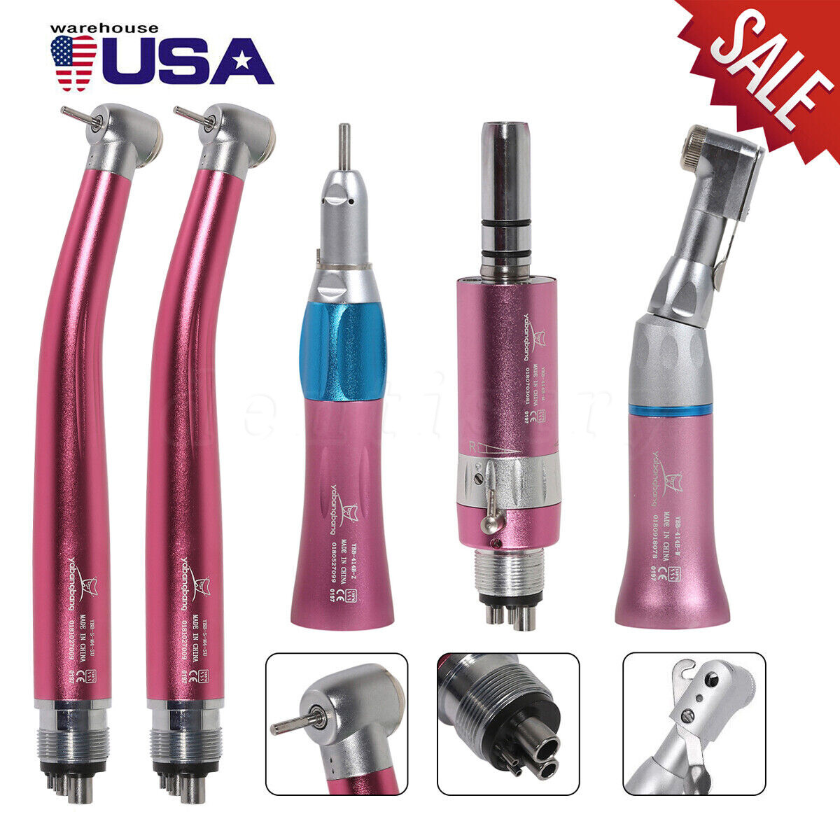 NSK Pana Max Style Dental High/Low Speed Air Turbine Handpiece 2HOLE/4HOLES Pink