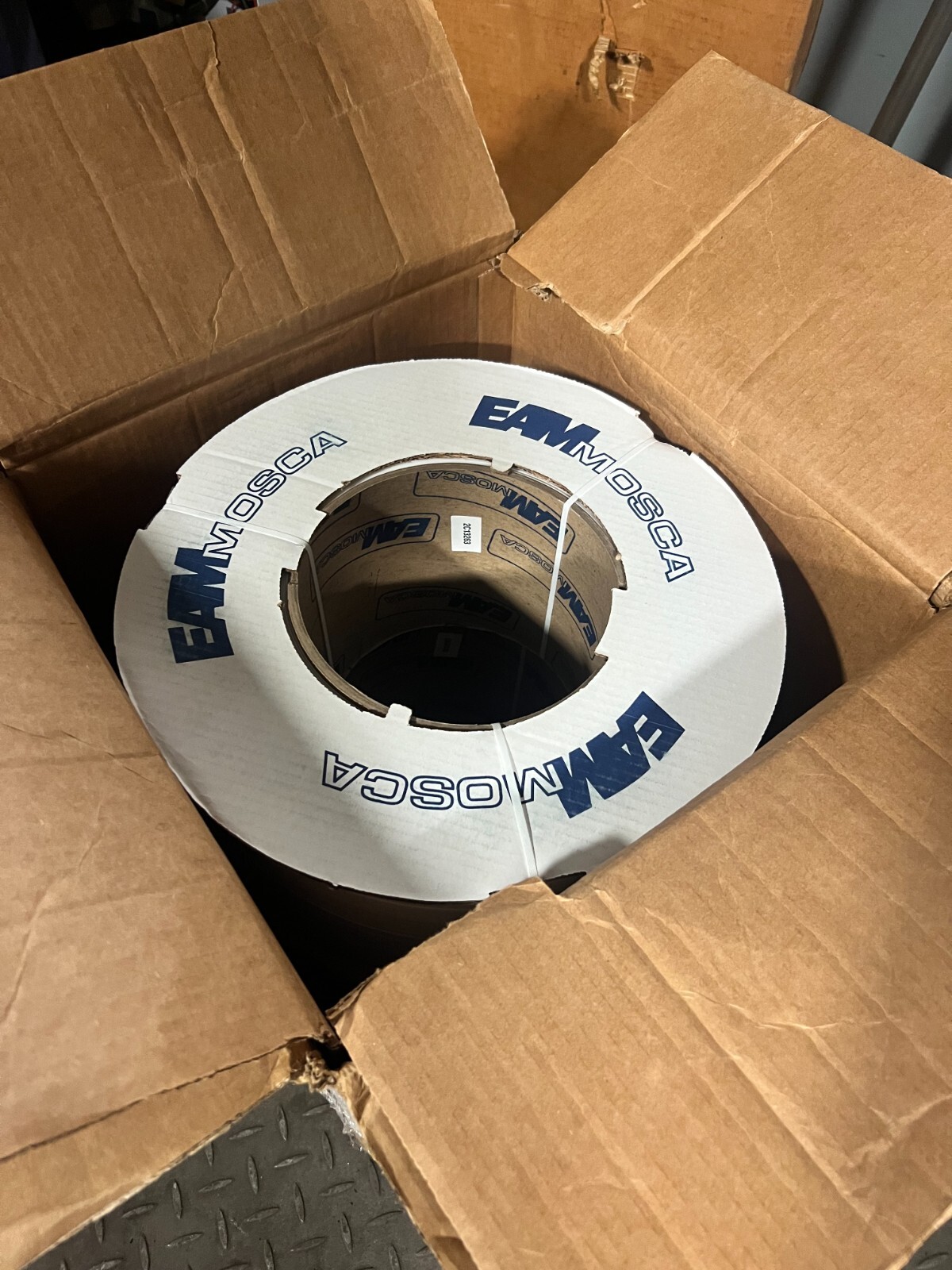 👀 2) NEW EAM MOSCA 5MM 24,000' 8x8 CORE MACHINE GRADE WHITE STRAPPING ST5 MMW