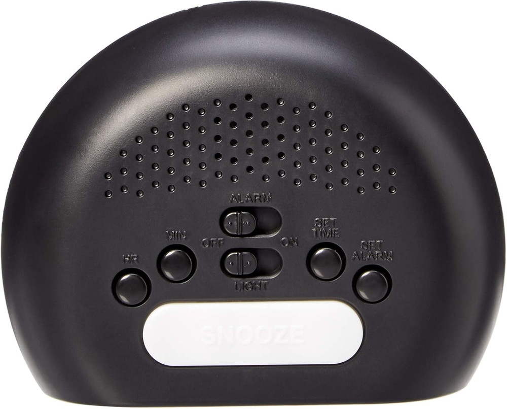 Small Digital Oval Alarm Clock with LED Display, Nightlight, Snooze Function & B