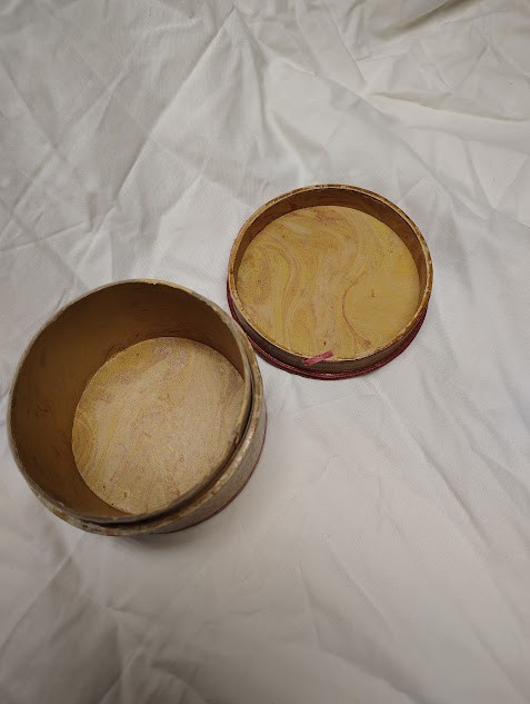 Vintage paper mache powder container