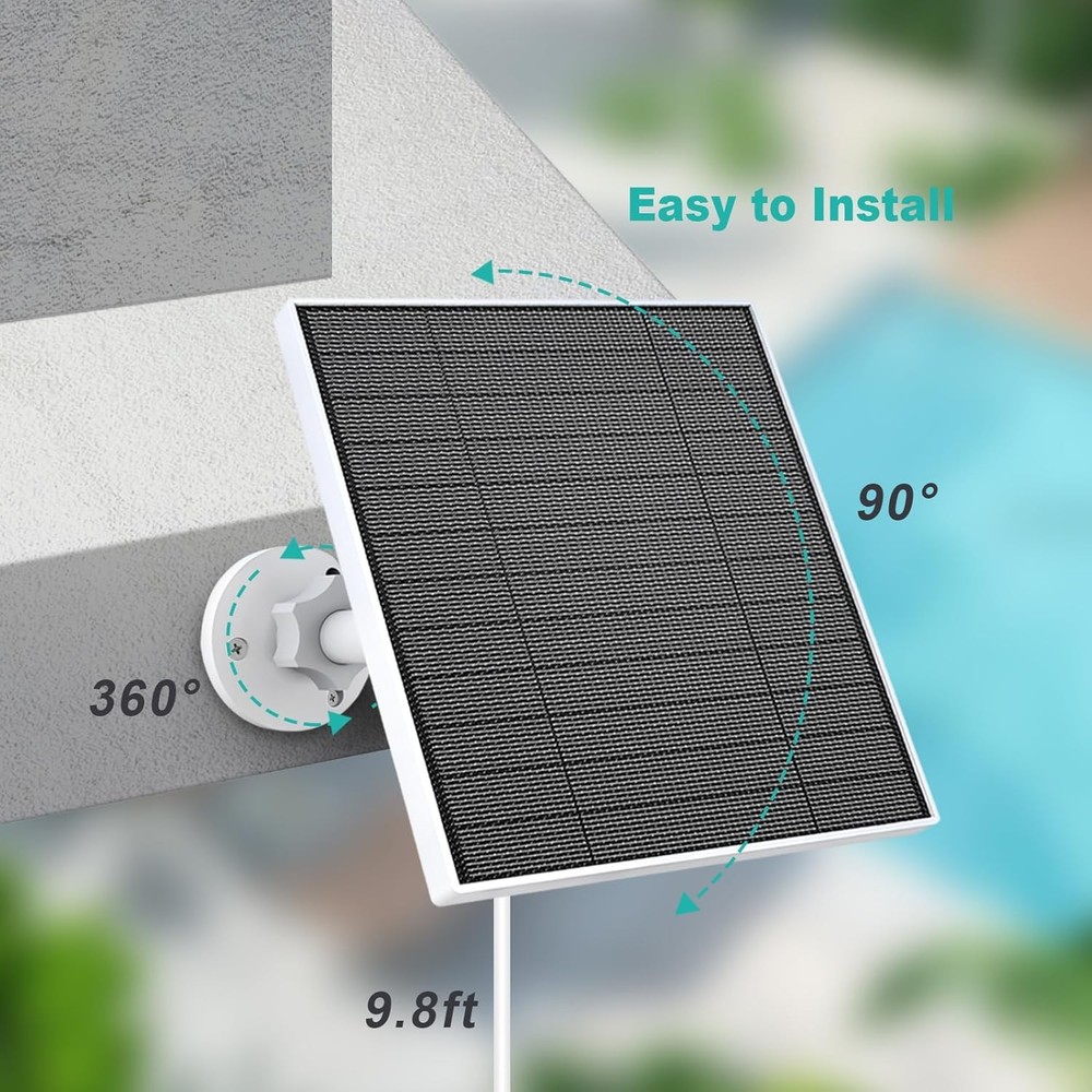 Solar Panel for Eufy Camera, 5W Solar Panel Compatible with Eufycam 3/3C/2/2 Pro