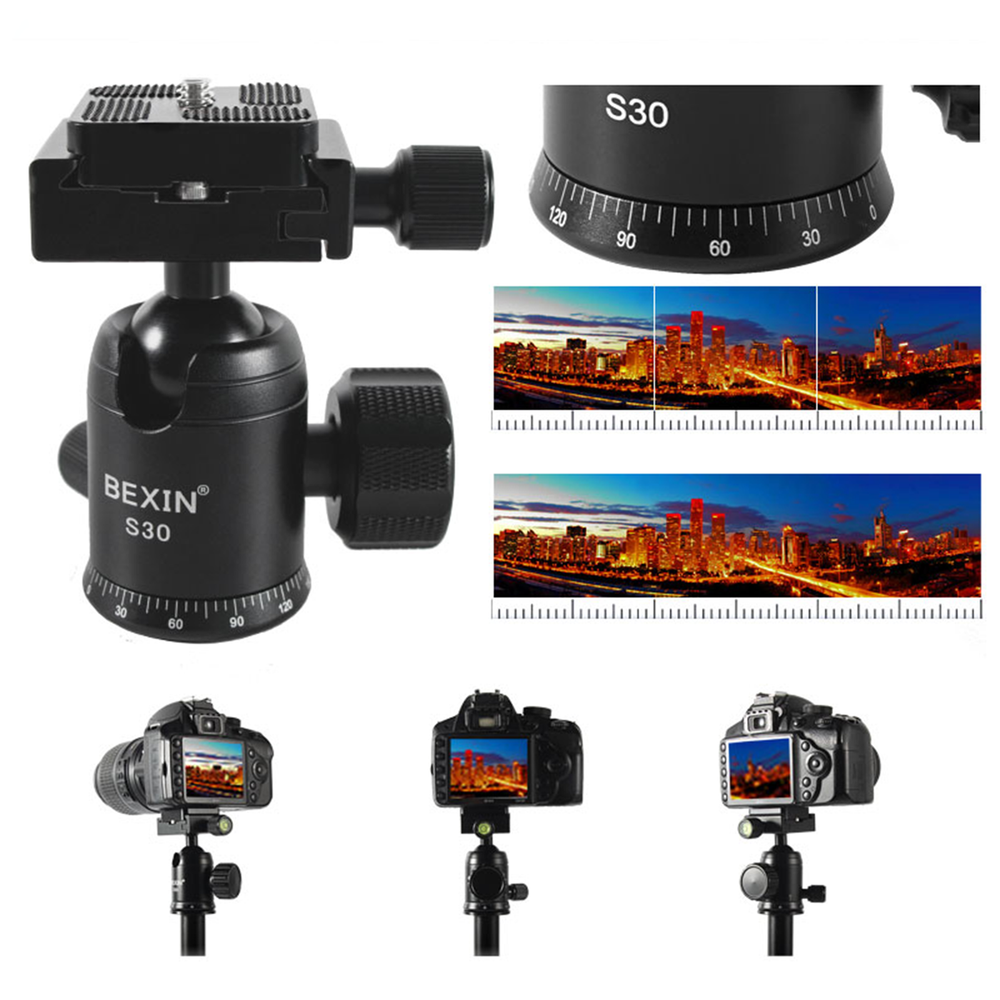 360° Panoramic spherical Gimbal Tripod Head With Quick Release Plate for DSLR