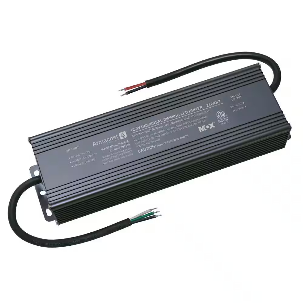 Universal Black Dimmable Driver 24-Volt DC, 120-Watt Transformer-Dimmer Switch C