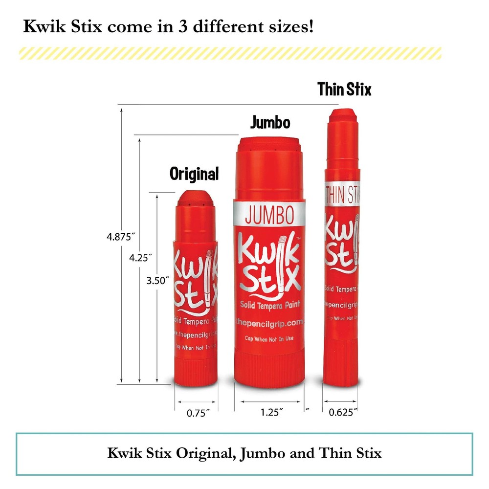 Kwik Stix Solid Tempera Paint Sticks, 96 96 Count (Pack of 1), Assorted