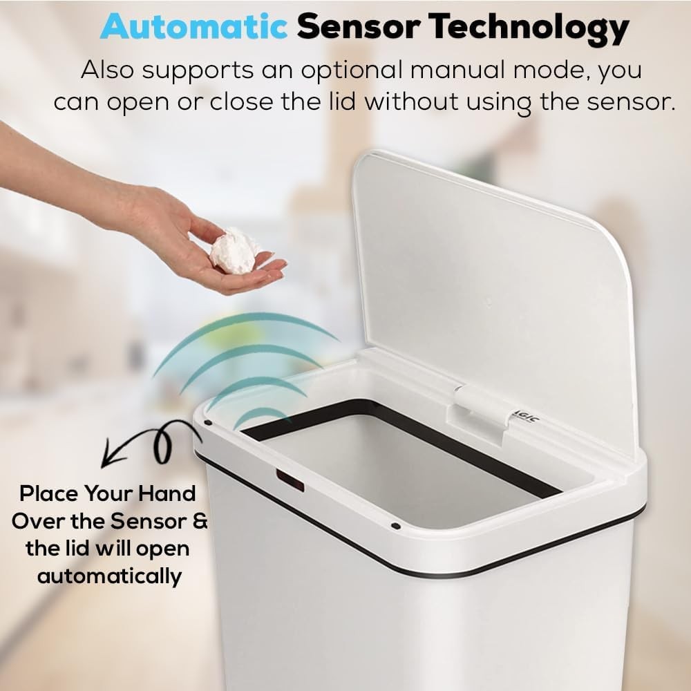 Touchless Trash Can 13 Gallon Motion Sensor Automatic Hands Free Simpli Magic