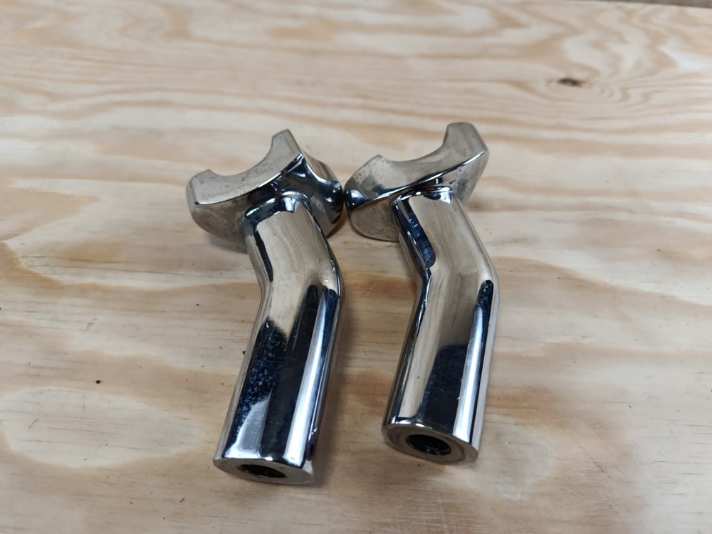 (K) CHROME 4" PULLBACK RISERS FOR 1" HANDLEBARS HARLEY DAVIDSON