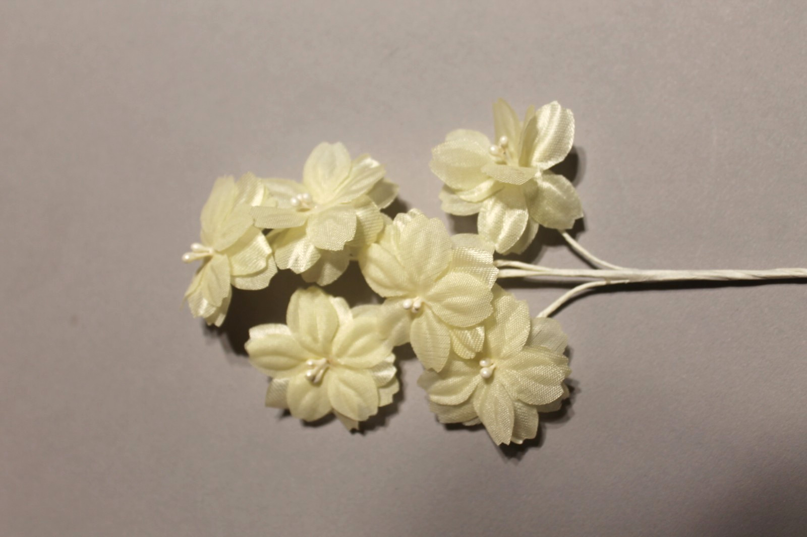 SPRIG OF VINTAGE PALE YELLOW PETITE FLOWERS-ALMOST APPEAR TRANSLUCENT-60'S