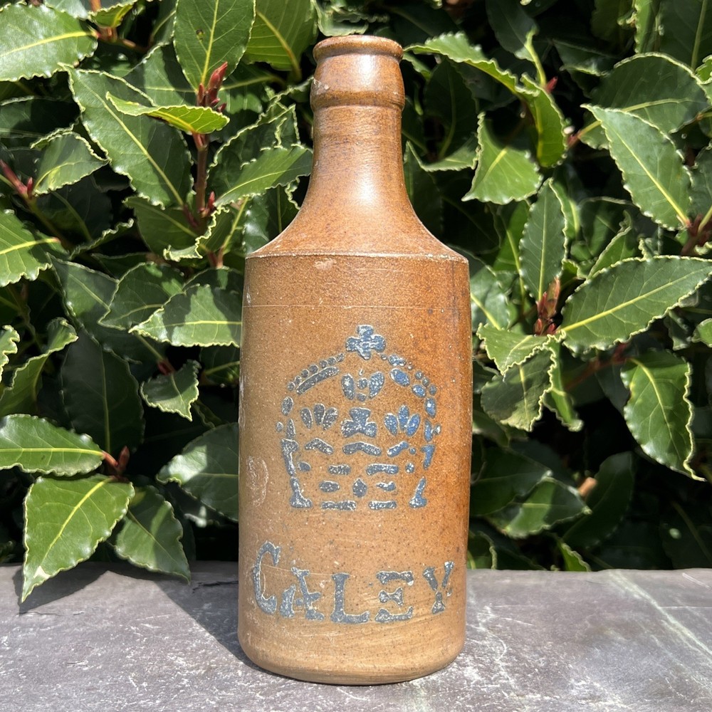 Old Fashioned Salt Glazed Caley Antique Ginger Beer Bottle Old Rustic Tableware