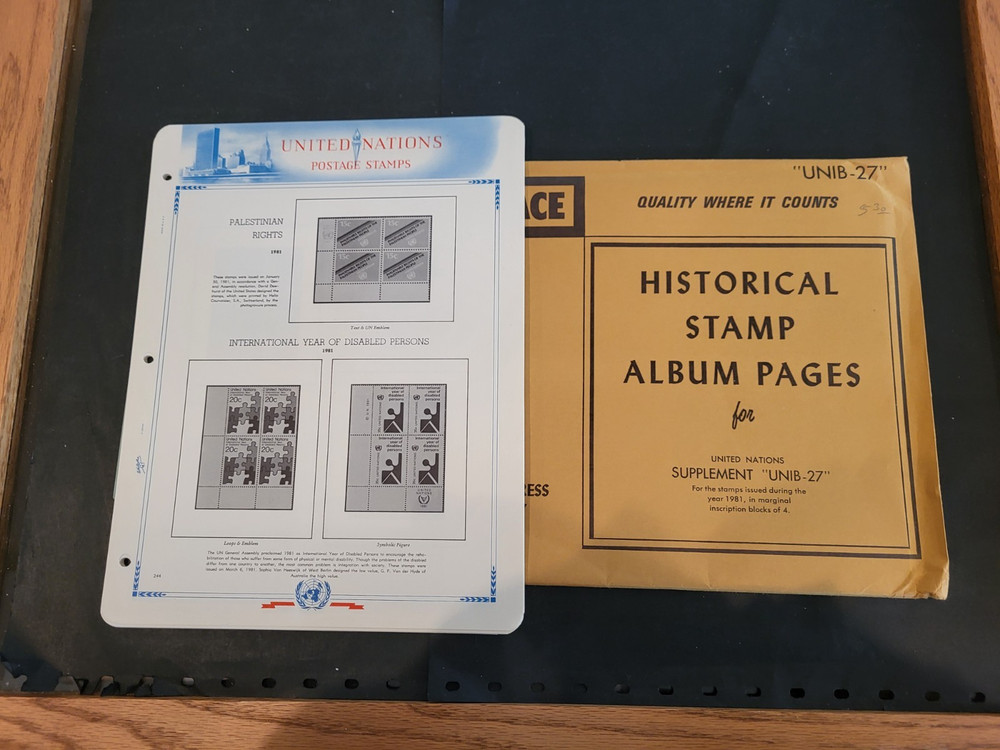 1981 WHITE ACE United Nations Supplement for MIB's/4 - UNIB-27 - Unused