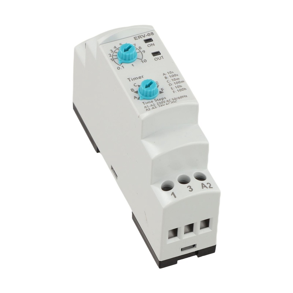 Relay Module ERV-08 Time Relay Time Range 0.1s-100h Panel Or DIN Rail Mount
