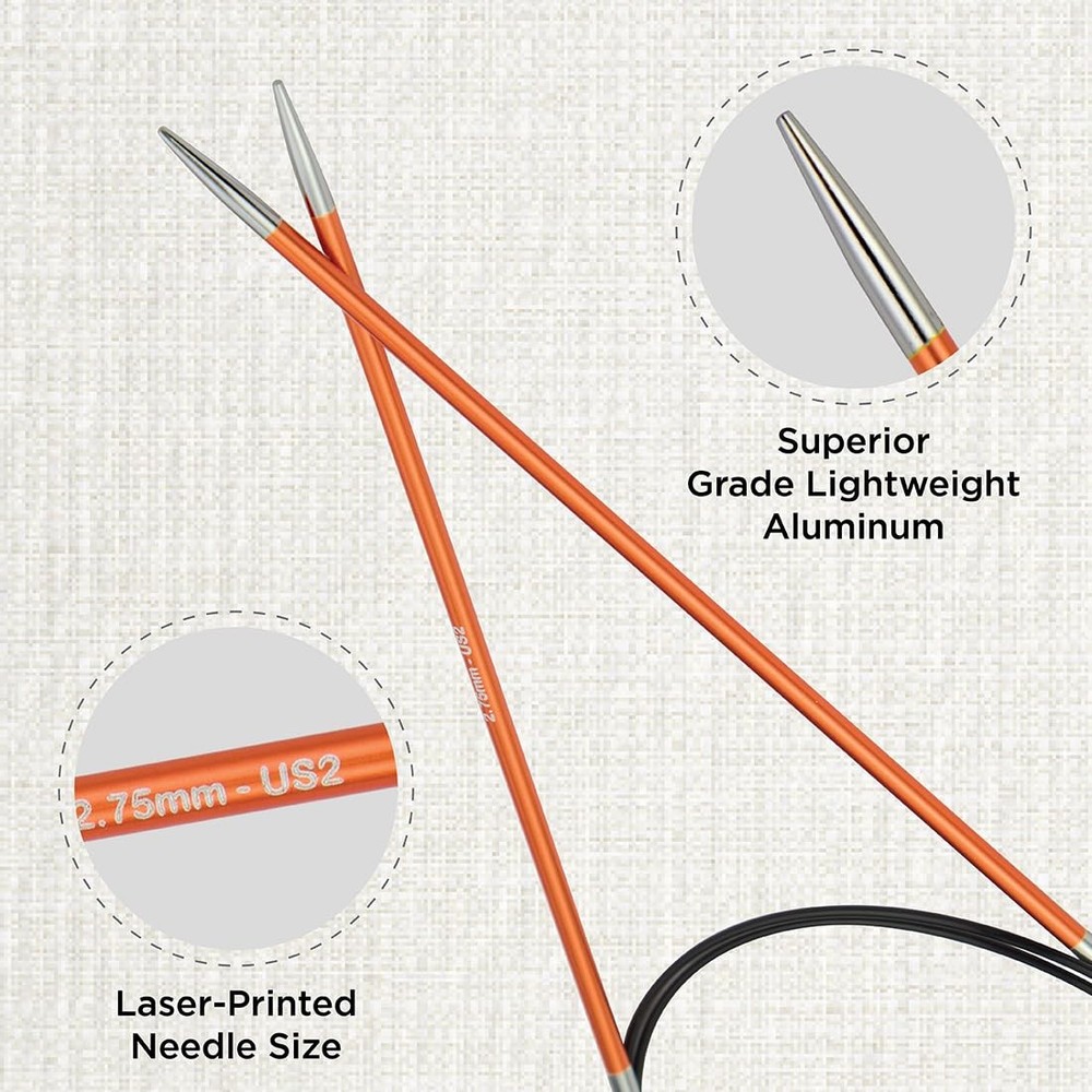 KnitPro Zing Fixed Circular Needles 32" (80cm) | US 2 (2.75mm), Carnelian