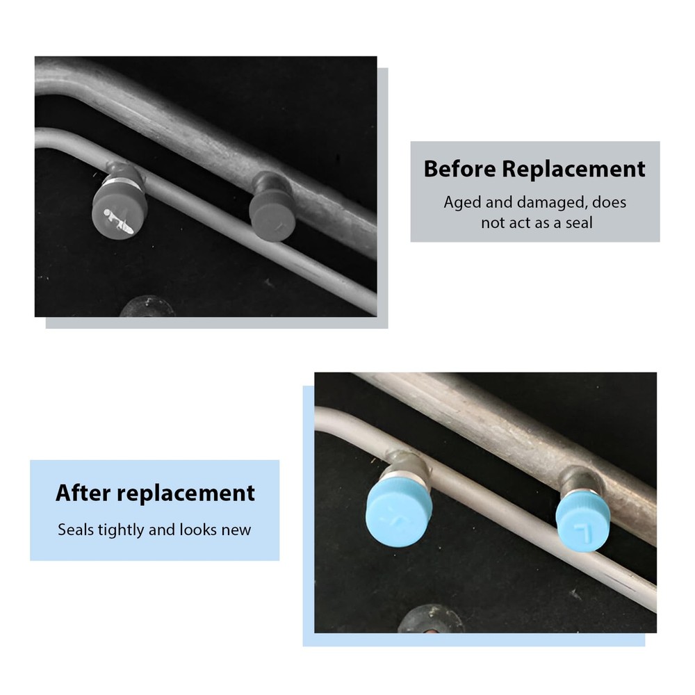 2PCS R134a AC System Valve Caps High Low Leakproof Dustproof Covers